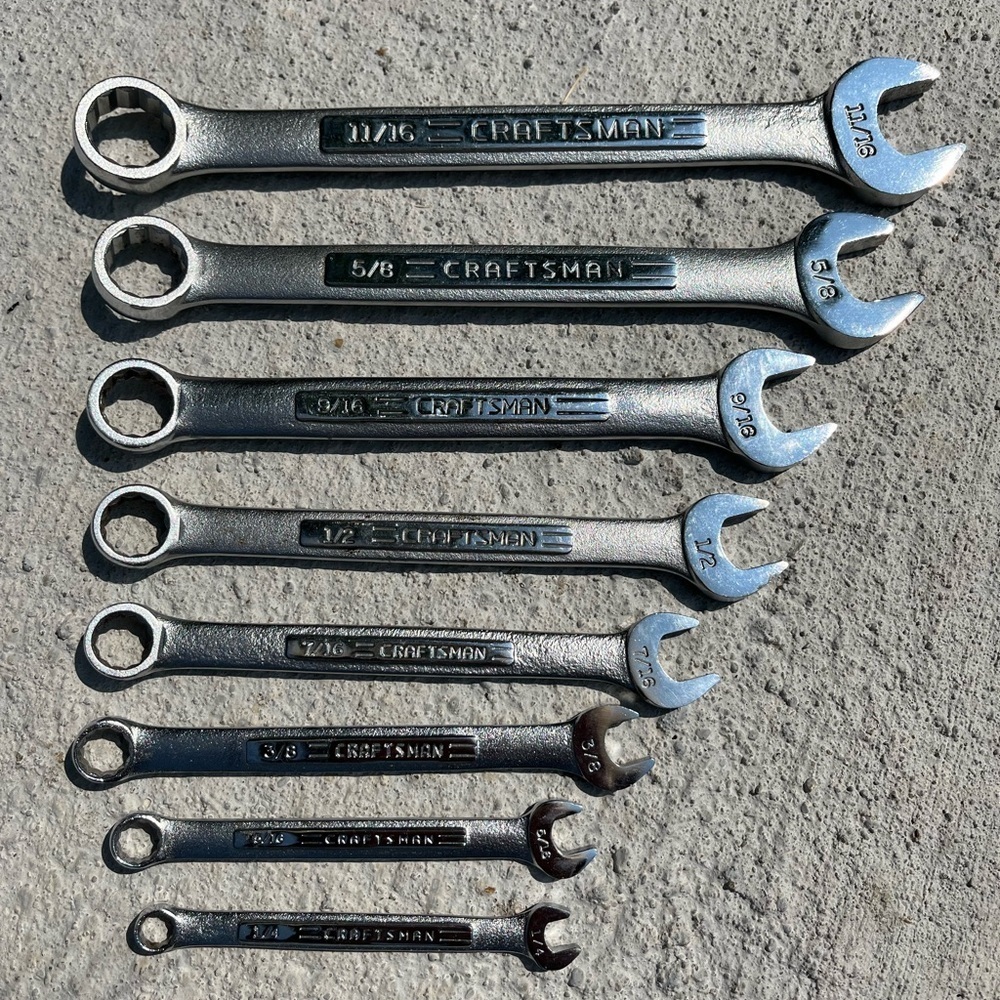 Vintage CRAFTSMAN 8 Piece COMBINATION WRENCH  Lot USA -V-VV‎ SAE